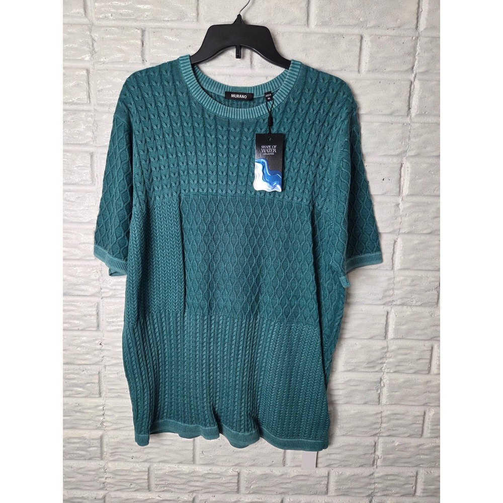 NWT Murano Shape of Water Collection sweater Men's size XL short sleeve Green